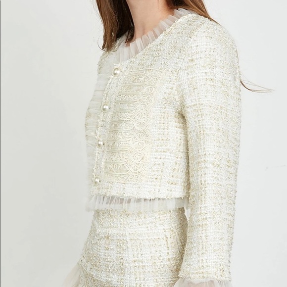 White beige lace blazer - Picture 4 of 6